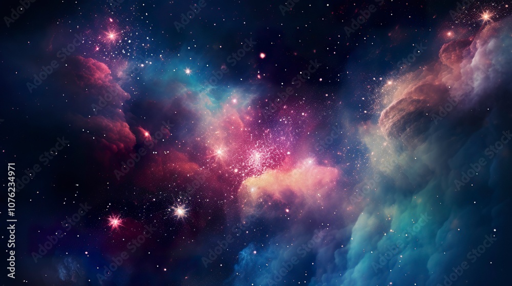 Fototapeta premium A photo of a nebula with fireworks effect