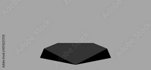 cool minimal pentagon shape display podium 3d illustration vector