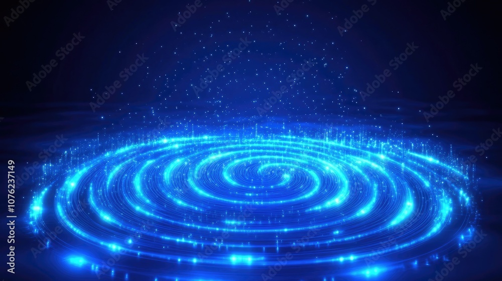 Obraz premium Electric Blue Spiral Motion Background Design