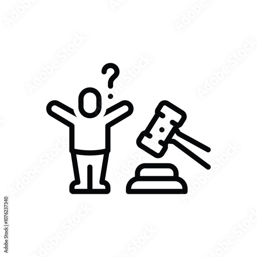 Black line icon for custody