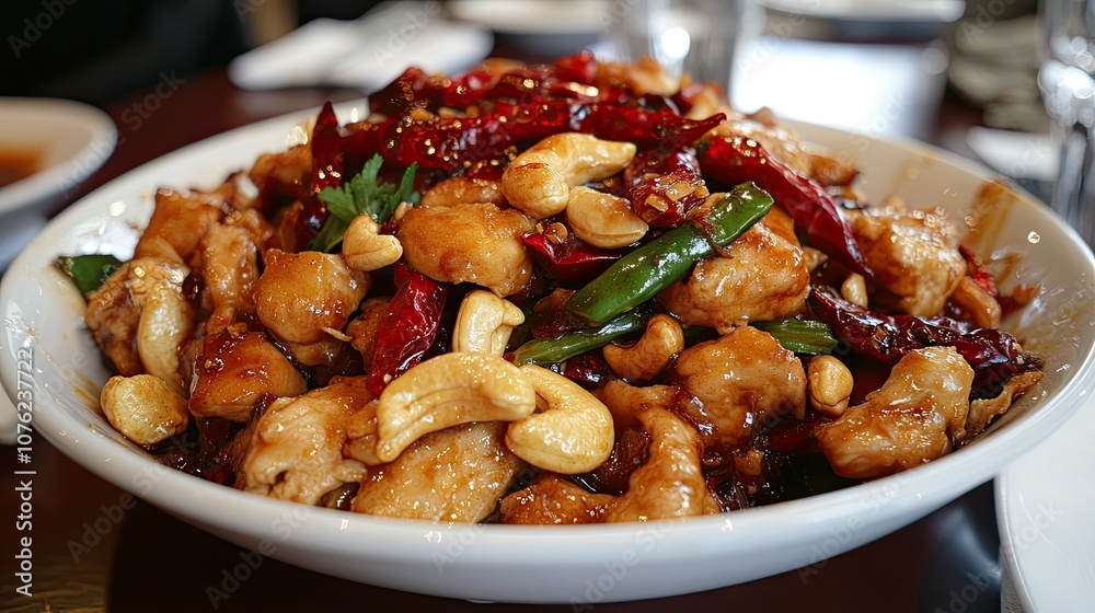 Colorful Chicken Dish with Nuts and Spices Colorful Chicken Dish with Nuts and Spices