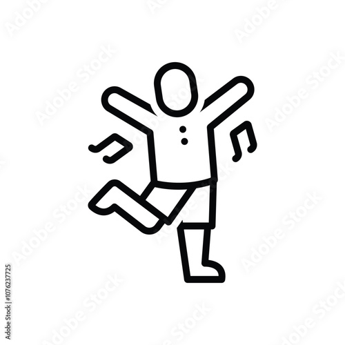 Black line icon for happy