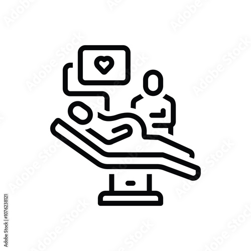 Black line icon for pregnant