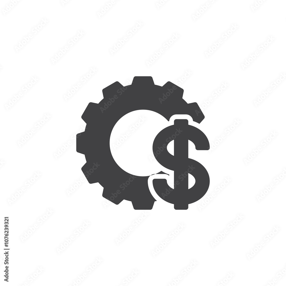 Dollar sign and Gear vector icon Dollar sign and Gear vector icon