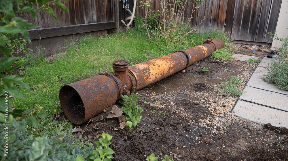 Leaking pipe near the water valve outside. Also, the garden pipes are rusty and need attention. Leaking pipe near the water valve outside. Also, the garden pipes are rusty and need attention.