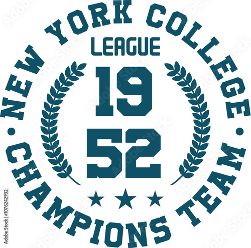 New York college vector label and print design for t-shirt Basketball graphic College Brooklyn typography Vector