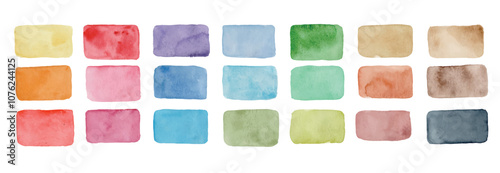 Rectangle étiquette aquarelle multicolore texture