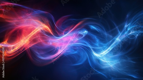 Abstract Artwork of Swirling Red and Blue Light