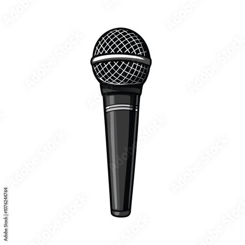 Vector Cartoon Dynamic Microphone Illustration