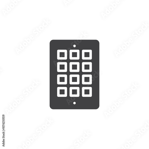 Keypad for entering security code vector icon