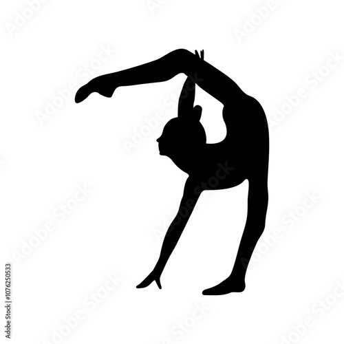 Silhouette of a gymnast illustration vector icon