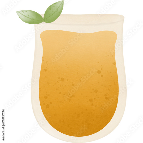 Thai tea sweet drink menu summer decorations hand drawn transparency illustration 