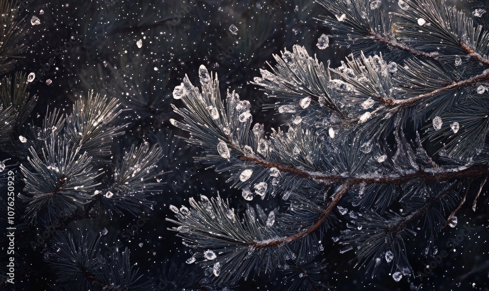 A branch covered in snow and ice A branch covered in snow and ice