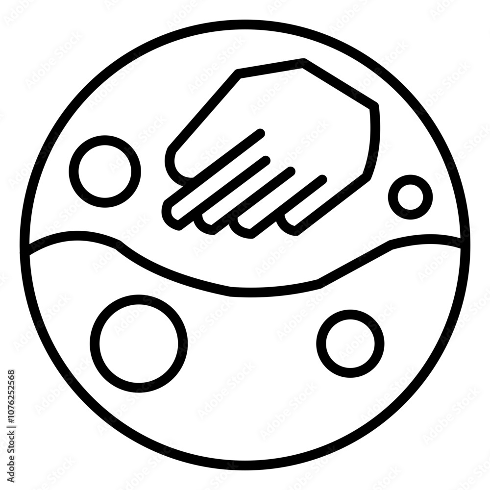Minimalistic line art icon representing a washable. Simple, modern design with a clean aesthetic, perfect for indicating care instructions in product packaging or branding. Minimalistic line art icon representing a washable. Simple, modern design with a clean aesthetic, perfect for indicating care instructions in product packaging or branding.