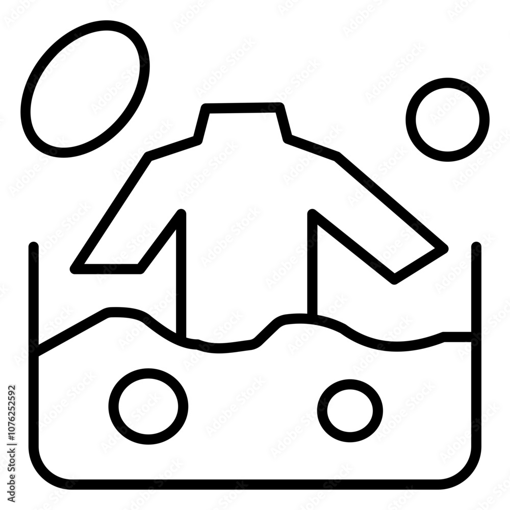 Minimalistic line art icon representing a washable. Simple, modern design with a clean aesthetic, perfect for indicating care instructions in product packaging or branding. Minimalistic line art icon representing a washable. Simple, modern design with a clean aesthetic, perfect for indicating care instructions in product packaging or branding.