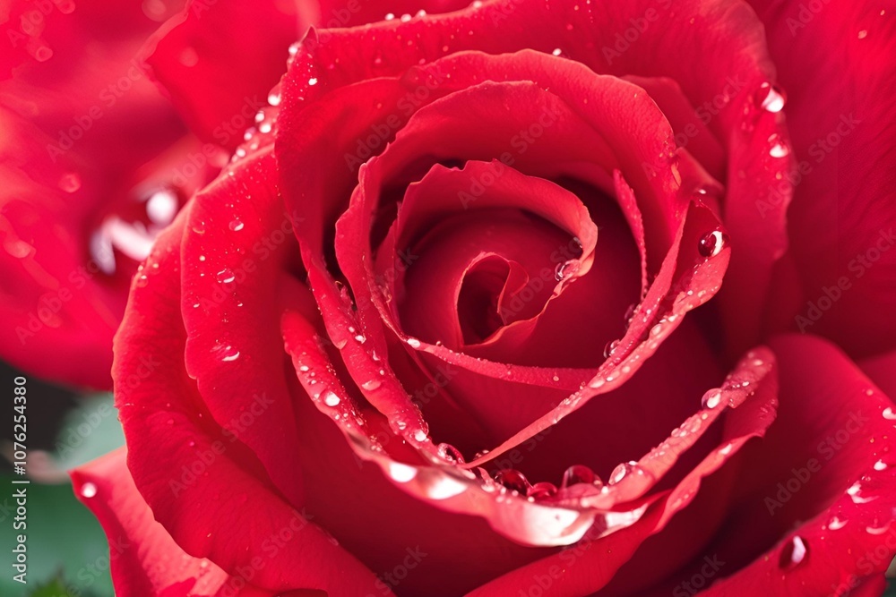 Red rose with drops of water Red rose with drops of water