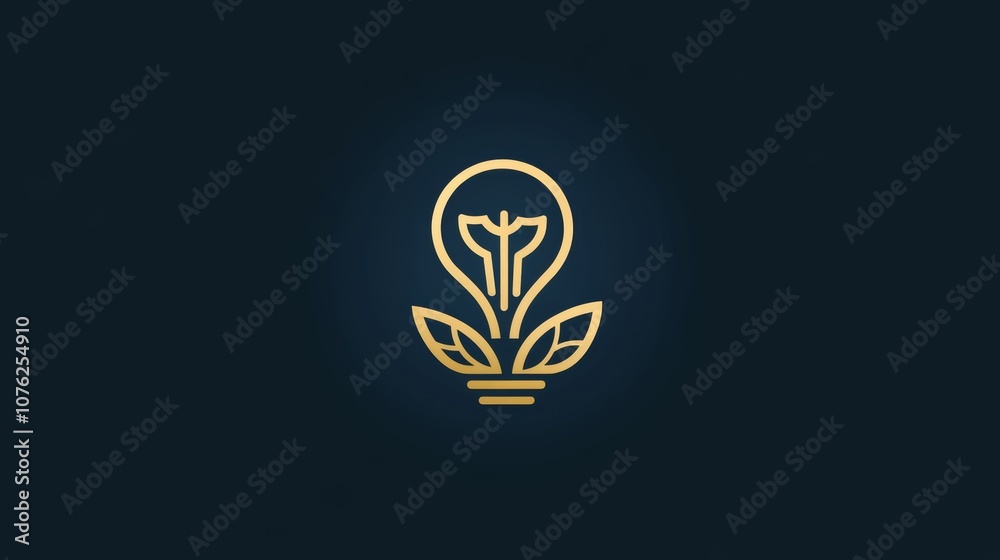 A simple, modern logo featuring a light bulb and a plant, designed with clean lines. A simple, modern logo featuring a light bulb and a plant, designed with clean lines.