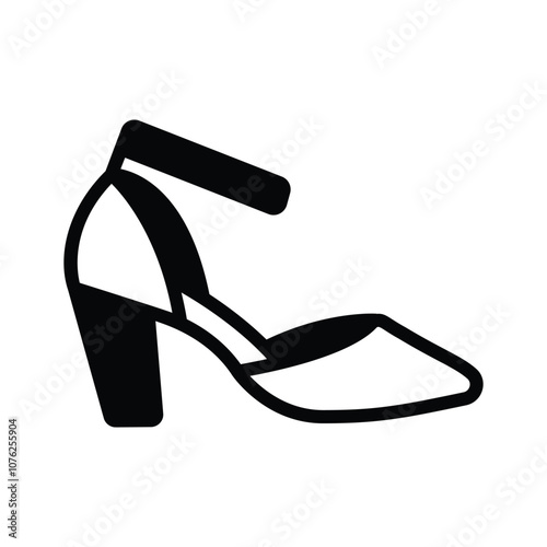 High heeled stiletto sandal with ankle strap, ready to use icon
