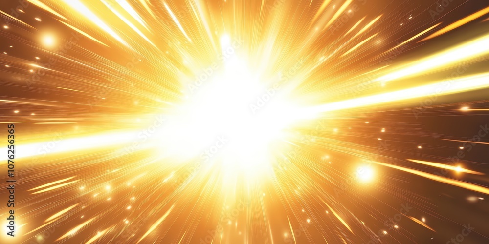 Bright Explosion of Light with Radiant Rays and Sparkling Particles in a Dynamic Composition Creating a Sense of Energy and Movement Bright Explosion of Light with Radiant Rays and Sparkling Particles in a Dynamic Composition Creating a Sense of Energy and Movement