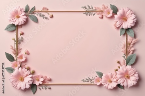 pastel color flower frame, floral design, flower border