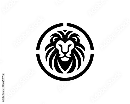 Lion head logo icon vector. Silhouette simple. Flat style lion. Lion face logo design template. Vector illustration Animal Logotype concept. 