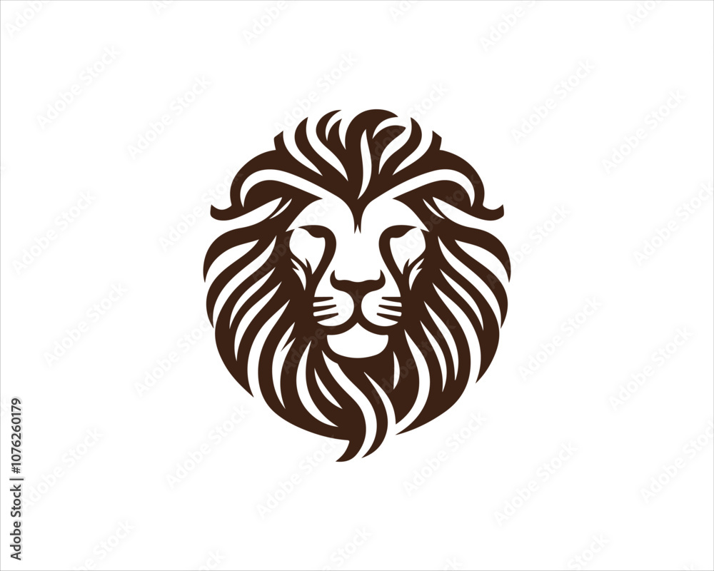 Lion head logo icon vector. Silhouette simple. Flat style lion. Lion face logo design template. Vector illustration Animal Logotype concept. Lion head logo icon vector. Silhouette simple. Flat style lion. Lion face logo design template. Vector illustration Animal Logotype concept.