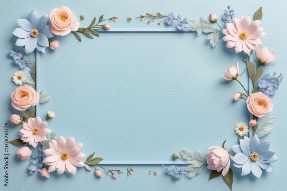 Floral frame with flowers, purple design Floral frame with flowers, purple design