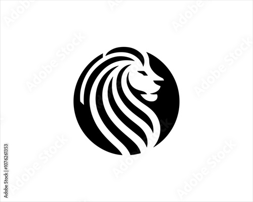 Lion head logo icon vector. Silhouette simple. Flat style lion. Lion face logo design template. Vector illustration Animal Logotype concept. 