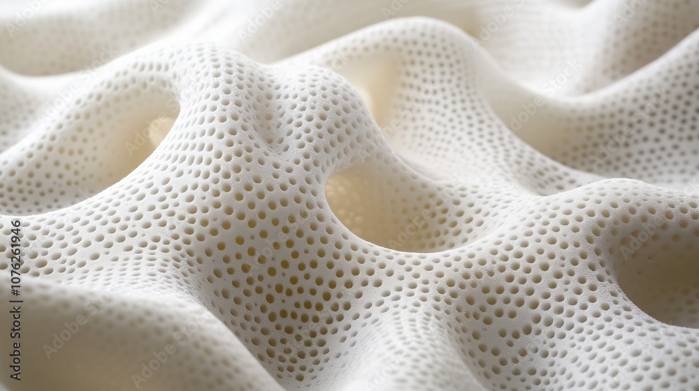 Close-up of porous white abstract texture with organic forms Close-up of porous white abstract texture with organic forms