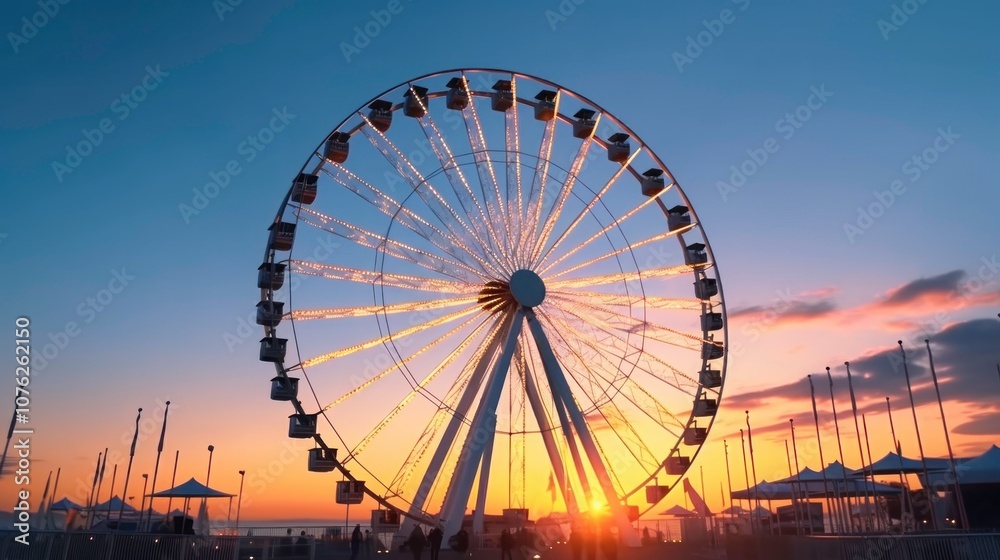 Ferris Wheel Silhouette at Sunset Ferris Wheel Silhouette at Sunset