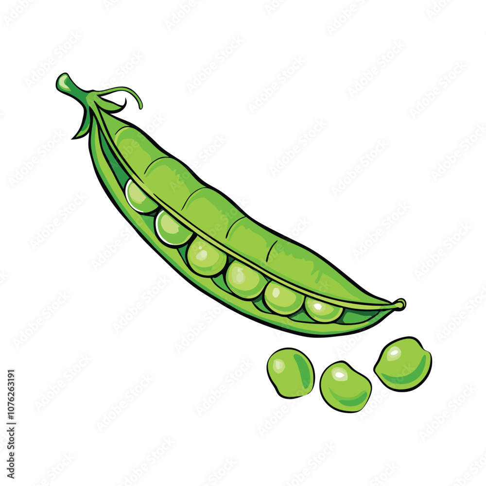 Vector Cartoon Green Peas Pod illustration Vector Cartoon Green Peas Pod illustration