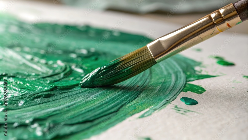 Obraz premium Green Watercolor Texture Paint Stain - Stunning Low Light Photography for Design Projects, Abstract Art, and Creative Backgrounds