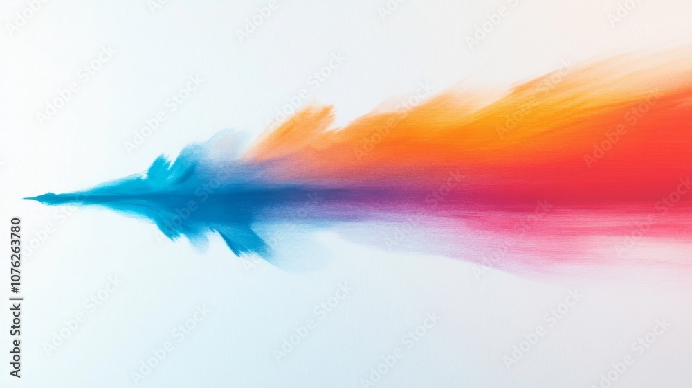 Fototapeta premium Colorful Abstract Paint Streak with Gradient Effect