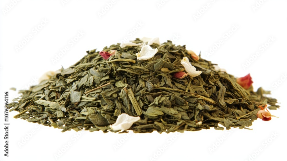 This is a blend of green tea with fragrant jasmine and rose petals. This is a blend of green tea with fragrant jasmine and rose petals.