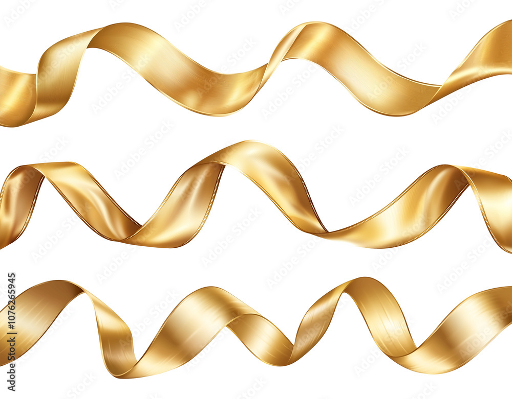 custom made wallpaper toronto digitalisolated illustration of gold ribbon banners