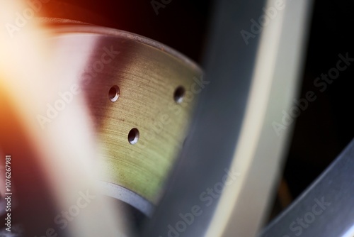 Car brake disc close-up showing fine details