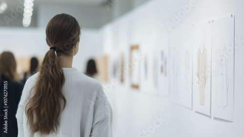 Fashion Sketches Illuminated in Art Exhibit with Observers Free Download Fashion Sketches Illuminated in Art Exhibit with Observers - GFXLoad