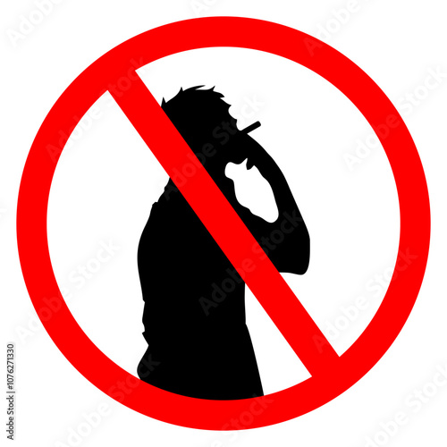 silhouette or symbol of people prohibited from smoking