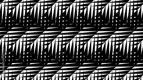 Abstract creative black and white geometric shape zigzag stripe motion background. Video animation Ultra HD 4k footage.