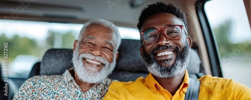 Happy Multigenerational Family In Car Smiling Together