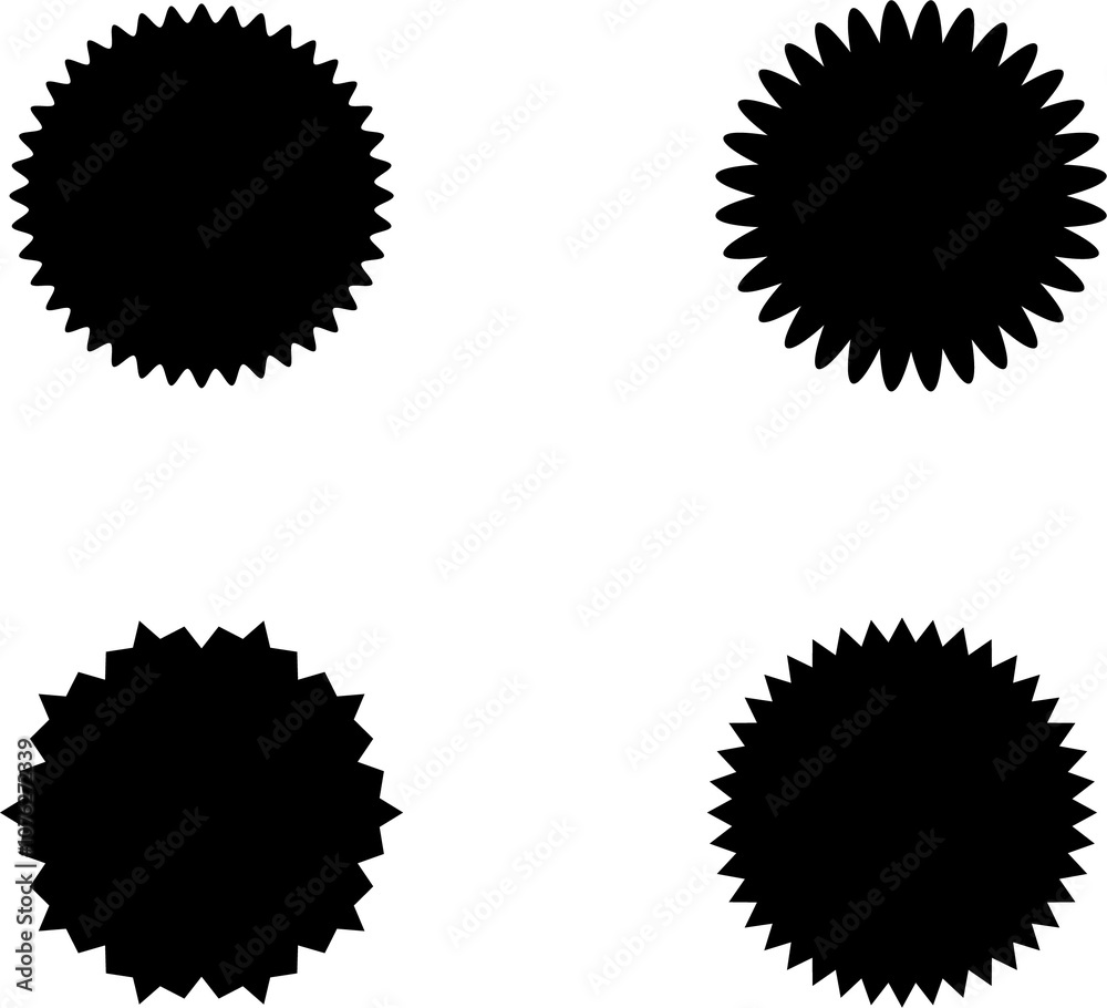 Fototapeta premium Starburst badges. Price sticker. Design elements for promo, adds and offers. Sunburst icon.