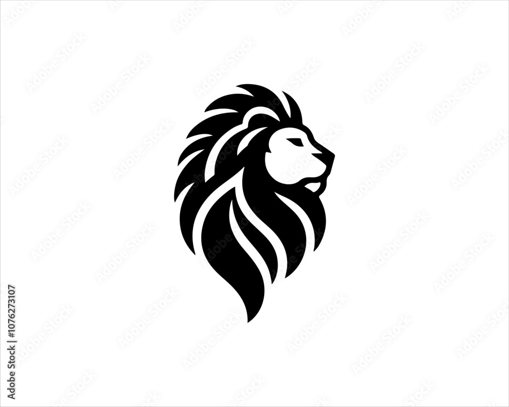 Fototapeta premium Lion head logo icon vector. Silhouette simple. Flat style lion. Lion face logo design template. Vector illustration Animal Logotype concept. 