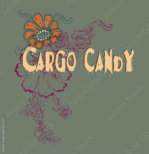 Slogan print design with florals 