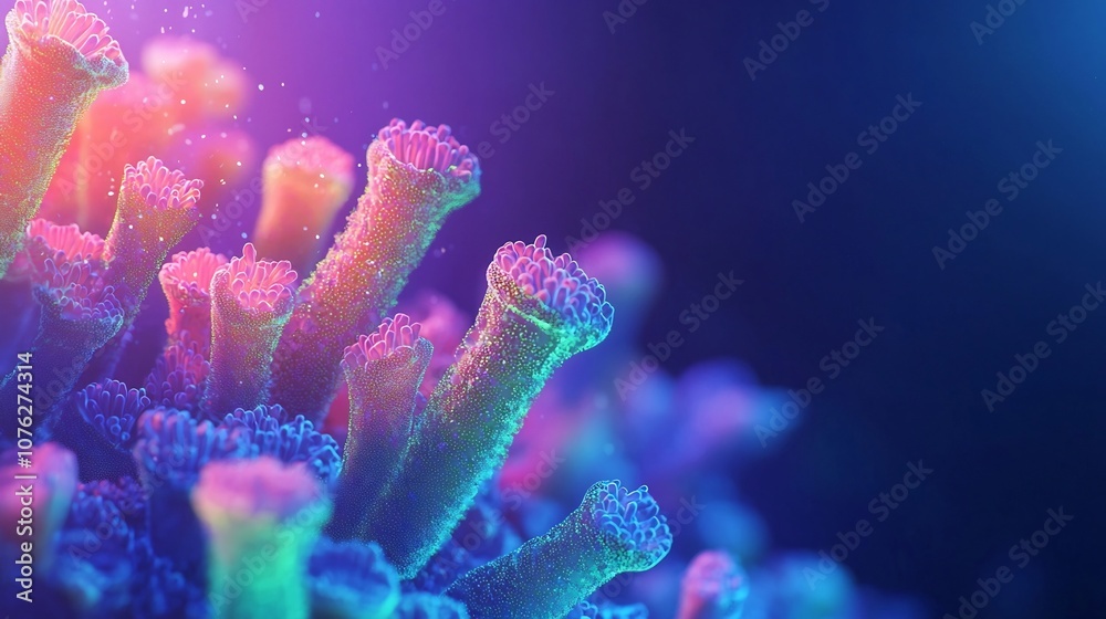 Bioengineered Glowing Coral Reef Regenerating Underwater Ecosystems Symbolizing Biotechnology s Role in Saving Endangered Marine Environments