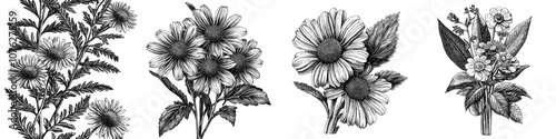 Modern daisy flower hand drawn for background, decorating, or covering