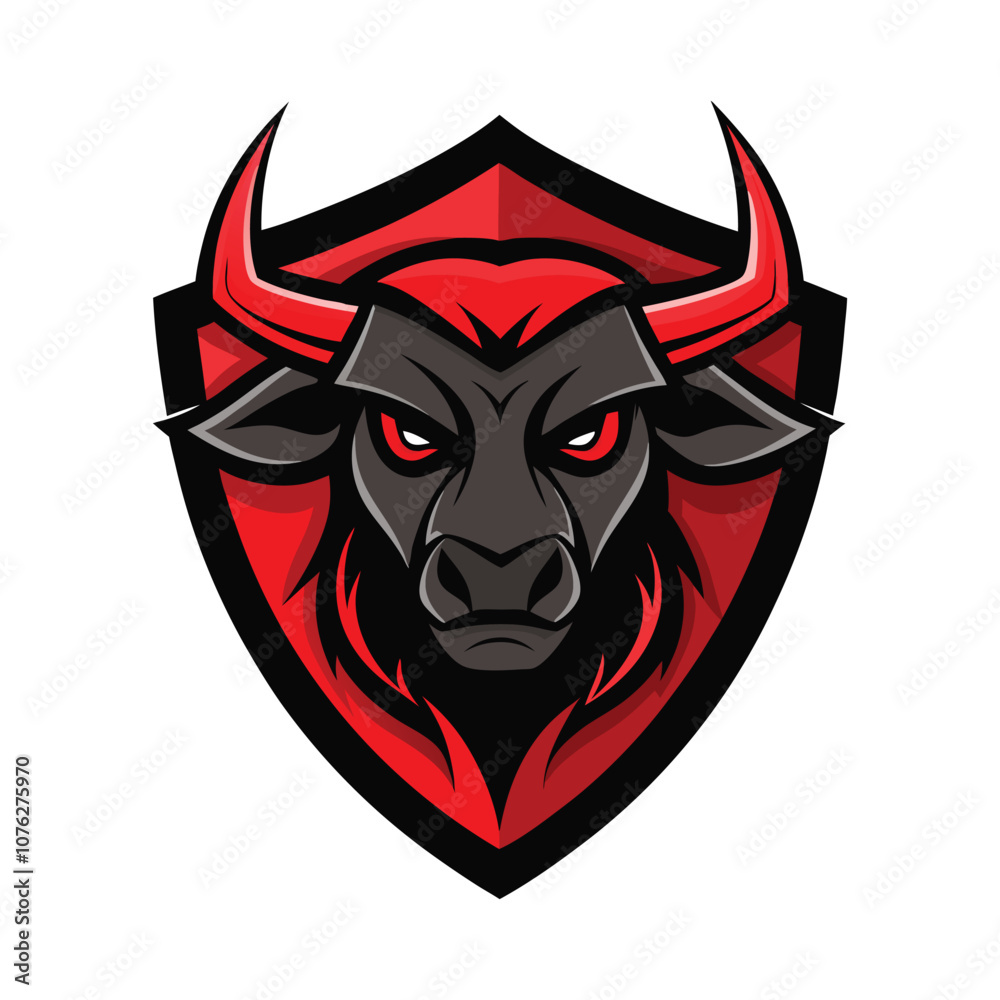 Red Bull Head Vector Illustration - Fierce and Powerful Silhouette Design with Bold Horns for Rustic, Western, and Energetic Branding Red Bull Head Vector Illustration - Fierce and Powerful Silhouette Design with Bold Horns for Rustic, Western, and Energetic Branding