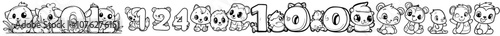 Counting caterpillars with the numbers 1-10 / coloring page for kids
