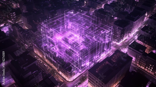 Obraz na płótnie Cityscape Network. w salonie