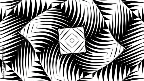 Abstract creative black and white geometric shape pattern motion background. Video animation Ultra HD 4k footage.