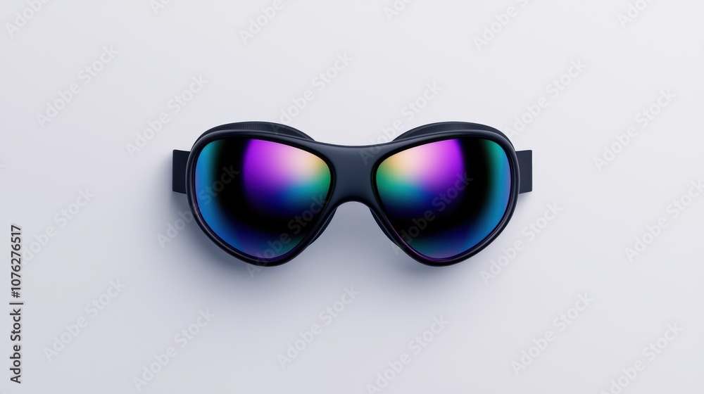 Black Ski Goggles with Iridescent Lenses Black Ski Goggles with Iridescent Lenses